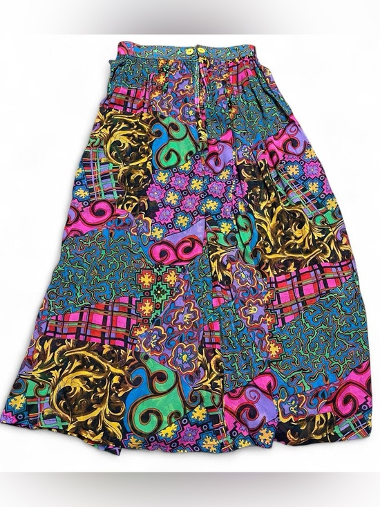 No Tags Dresses & Skirts - Women’s Colorful Pleated Skirt Multicolor Abstract Baroque Paisley Lightweight
